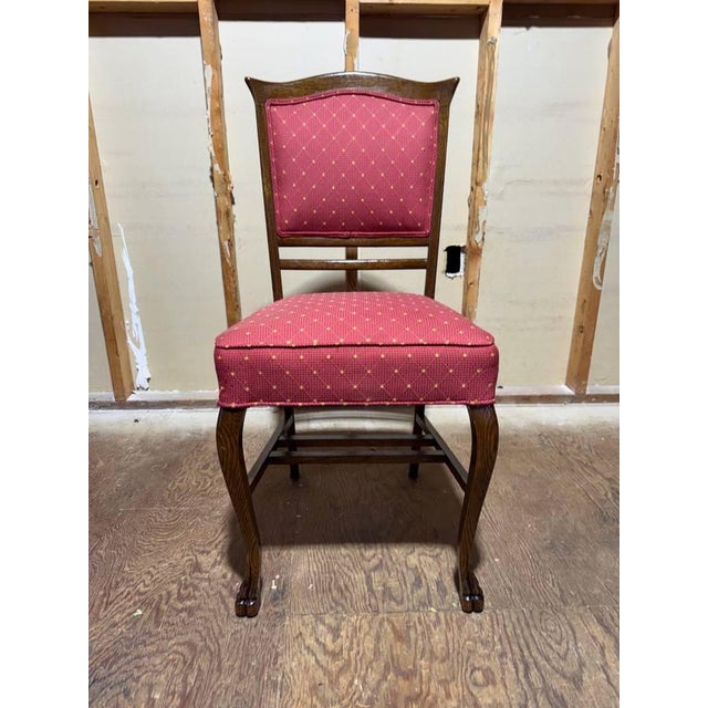 Antique Victorian Style Hand Carved Lion Feet Dining Chairs. Set of 3 For Sale - Image 9 of 17