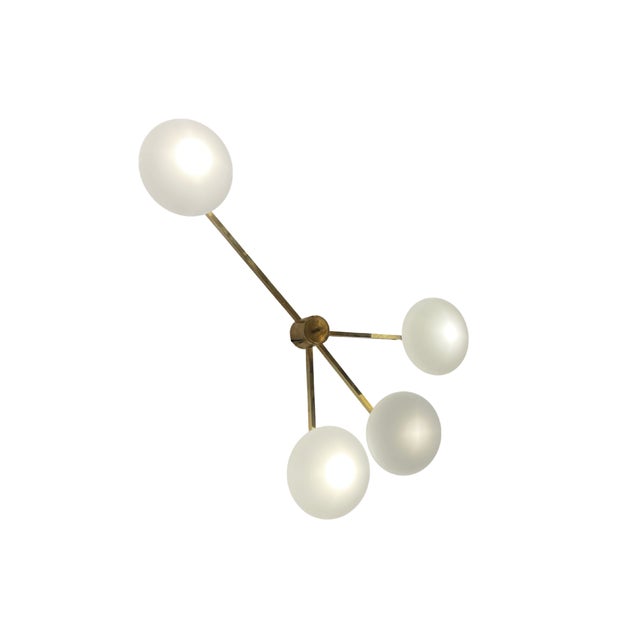 Re-edition Lamp in Brass and Murano Glass by Angelo Lelli for Arredoluce, 1960s For Sale - Image 3 of 6