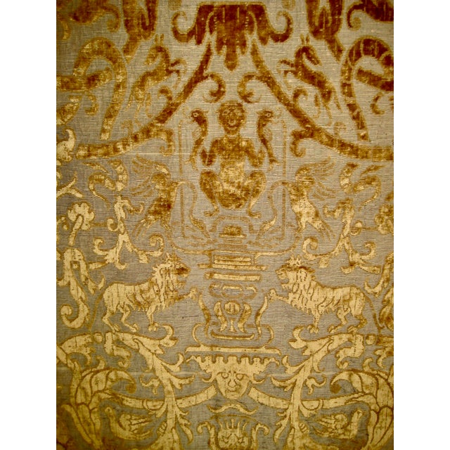 Italian 17th Century Italian Silk Cut Velvet on Silver Thread Grotesque Tapestry For Sale - Image 3 of 11