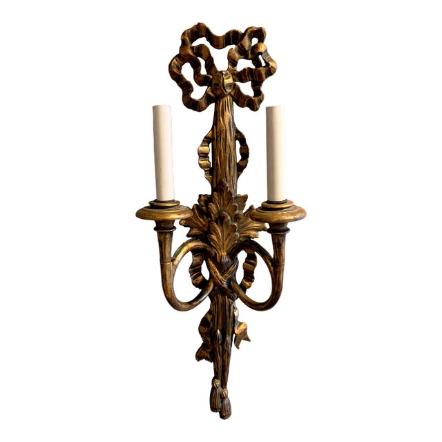 Early 20th Century Italian Gilt Wood Carved Sconce For Sale