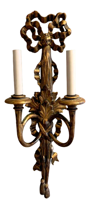 Early 20th Century Italian Gilt Wood Carved Sconce