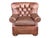 English Chesterfield Style Tufted Leather Armchair & Ottoman For Sale In Los Angeles - Image 6 of 14