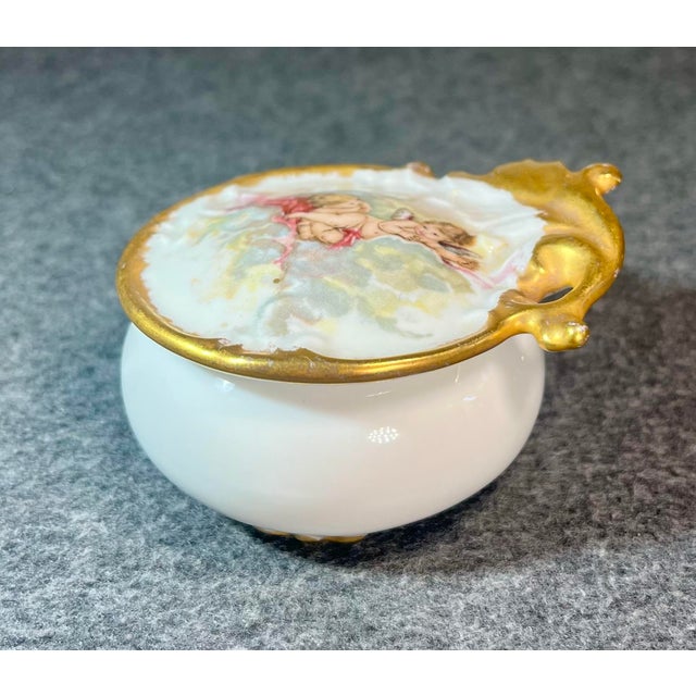 Victorian Antique Porcelain Pill/Trinket Box For Sale - Image 3 of 9