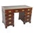 Campaign Vintage Campaign Style Mahogany and Brass Desk With Leather Top For Sale - Image 3 of 6