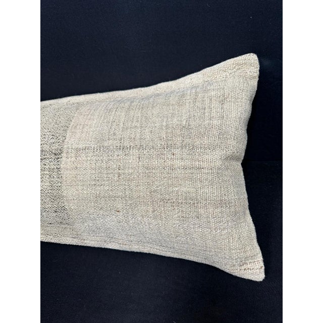 Turkish Hemp Pillow Cushion Natural Beige Cushion Cover 14x40 For Sale - Image 4 of 4