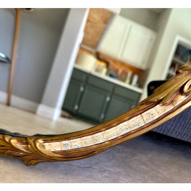 1930s Round French Rococo Style Giltwood Wall Mirror For Sale - Image 11 of 17