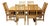 Late 20th Century Bassett Mission Style Dining Table W/6 Chairs - Honey For Sale