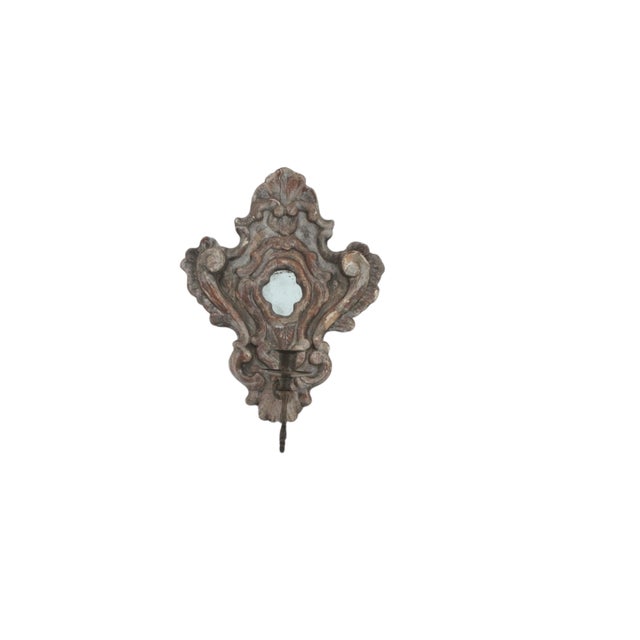 18th Ct Italian Antique Mirror Pair with Detachable Candle Hooks imported from the South of France, originating in central...