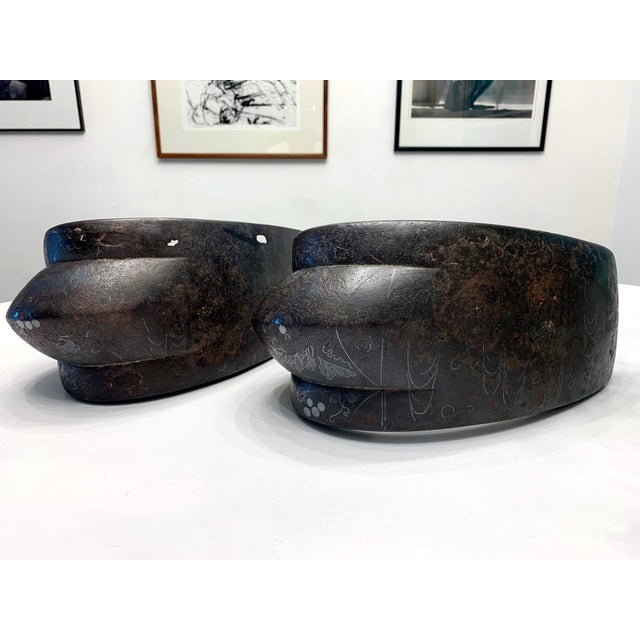 Antique Japanese Iron Stirrups with Silver Inlay Signed For Sale - Image 9 of 18
