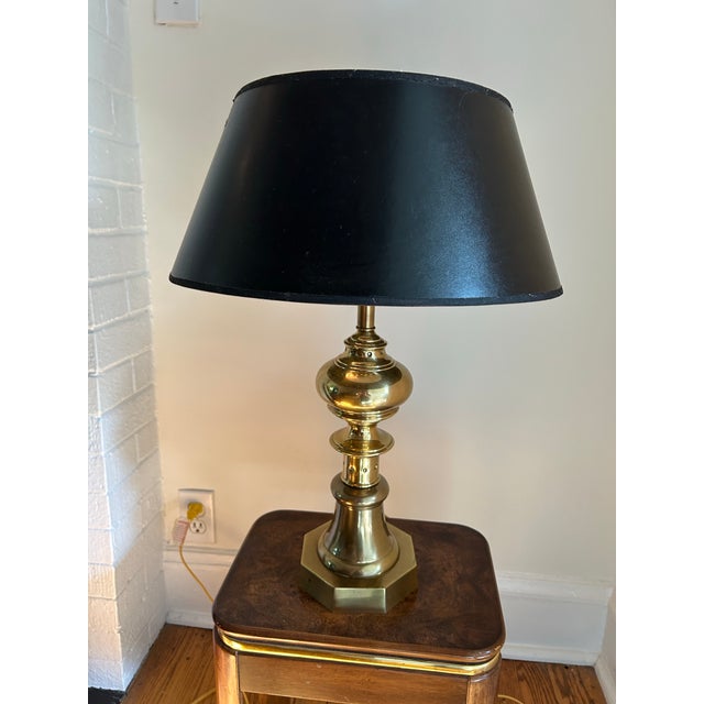 Vintage Hollywood Regency Frederick Cooper Solid Brass Lamp For Sale In Chicago - Image 6 of 6