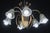 Chandelier with a brass frame and 6 Murano glass shades. Manufactured between 1940 and 1950. The chandelier has been fully...