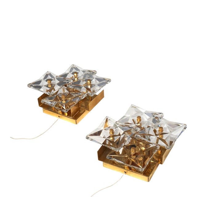 Gold Vintage Hollywood Regency Wall Light, 1970, Set of 2 For Sale - Image 8 of 18