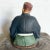 Japanese Vintage Japanese Leftons Clay Doll of an Old Man Playing a Biwa For Sale - Image 3 of 6