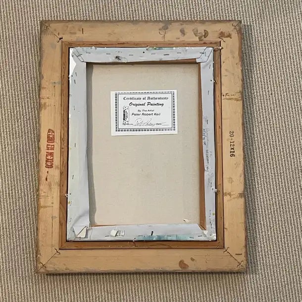 1990s Peter Robert Keil Gold Framed Painting on Canvas Signed and Dated With Coa For Sale - Image 12 of 12