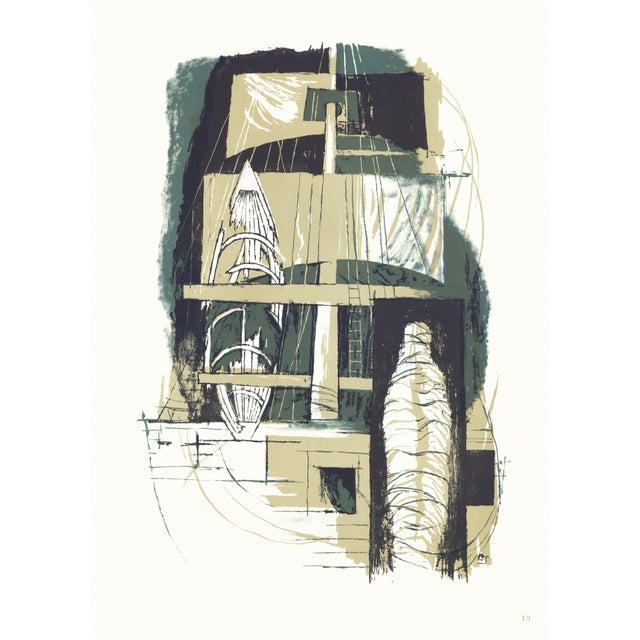 1968 "Moby Dick" Lithograph by Benton Spruance "The Delight" (Ship) For Sale