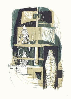 1968 "Moby Dick" Lithograph by Benton Spruance "The Delight" (Ship)