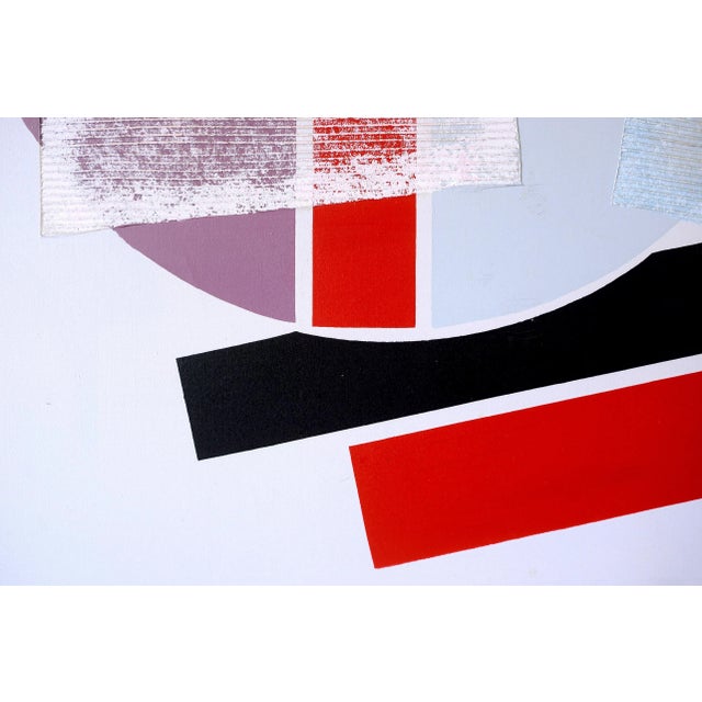 Large Vintage Postmodern Geometric Abstract Painting For Sale - Image 4 of 12