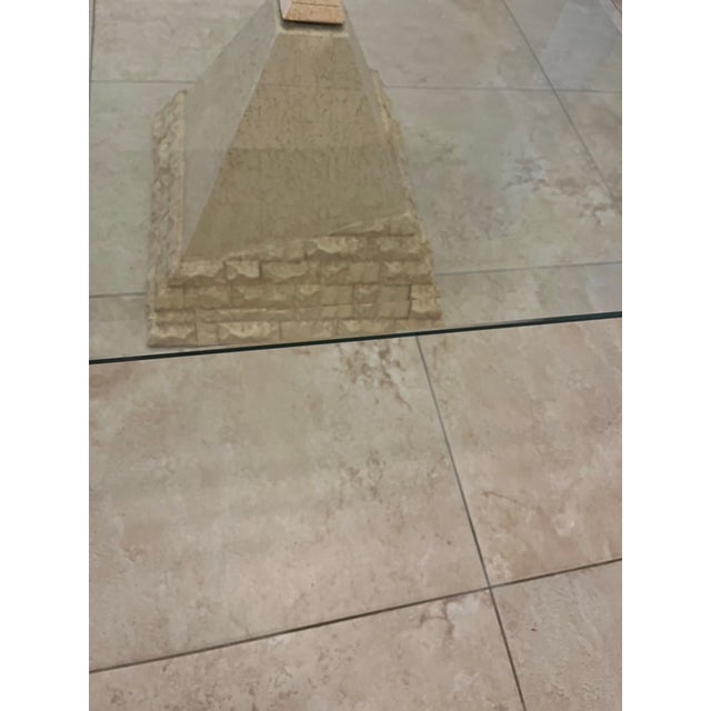 Amazing Vintage Postmodern Travertine Pyramid Coffee Table For Sale - Image 9 of 12