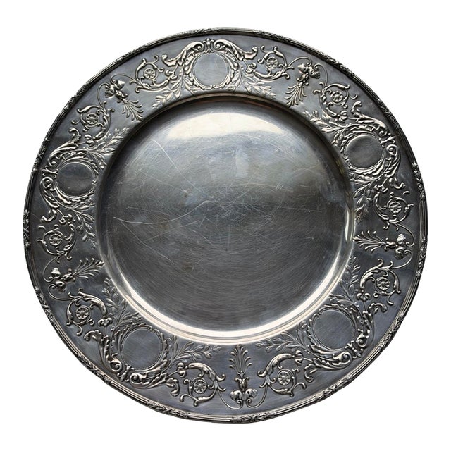 1930's Reed and Barton Silver Plated Dinner Plate For Sale