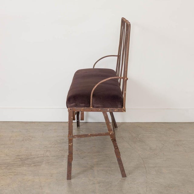 1940s French Wrought Iron Hall Bench For Sale - Image 4 of 13