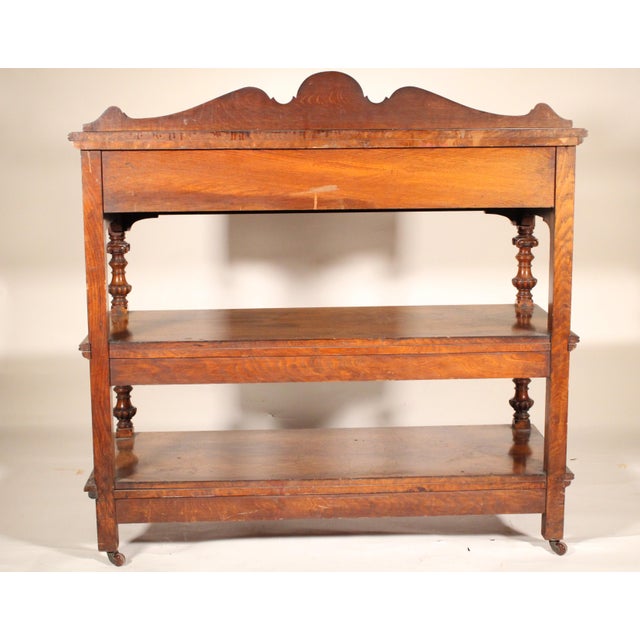 Late Victorian Oak and Pollard Oak Etagere For Sale - Image 11 of 12