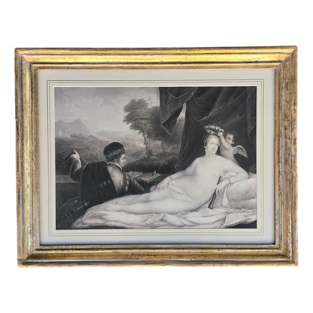 Tiziano Vecellio, Venus and the Lute Player, 1800s, Engraving For Sale