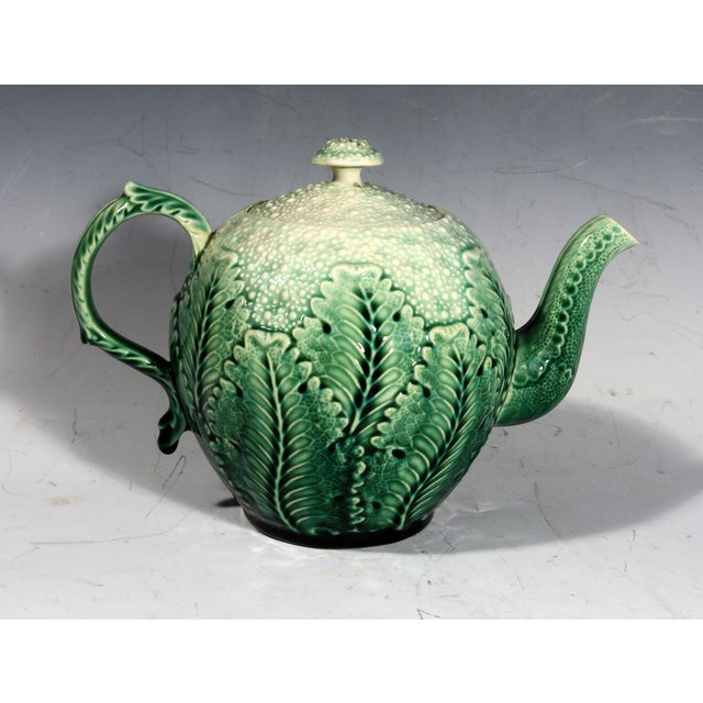 Late 19th Century American Etruscan Majolica Teapot in the Form of a Cauliflower For Sale - Image 5 of 8