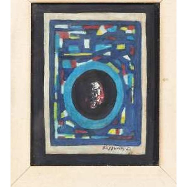 Painting - Manuel D'Assumpção. Mixed media on paper. Signed and dated 1963. Dimensions: 24.5 x 18 cm