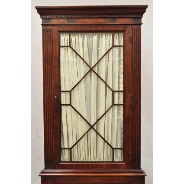 Traditional Vintage Georgian Style Mahogany Corner Cabinet China Cabinet With Glass Door For Sale - Image 3 of 12