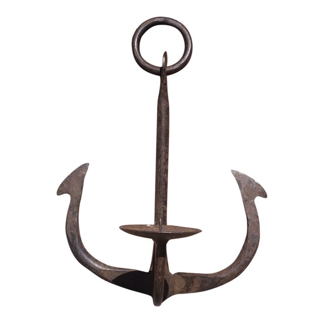 Late 19th Century Antique Iron Anchor Candle Holder Chairish