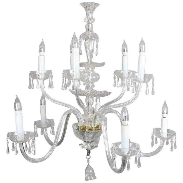 Oversized European Ten-Light Crystal Chandelier, 20th Century For Sale - Image 11 of 11