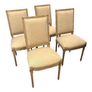 Antique French Louis XVI Chairs, 1890s, Set of 4 For Sale