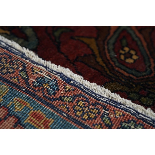 Red Antique Red Farahan Persian Area Rug For Sale - Image 8 of 9