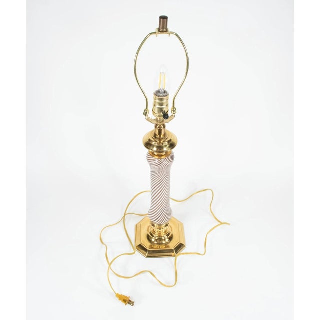 Mid Century Aventurine Filigrana Murano Table Lamp Attributed to Dino Martens for Aureliano Toso For Sale - Image 10 of 12
