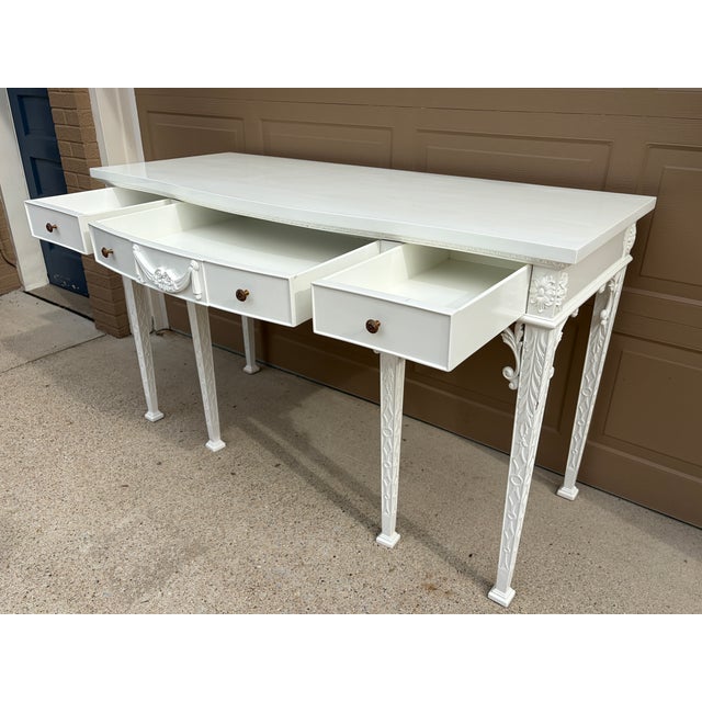 Late 20th Century White Lacquered Chippendale Console by Maitland-Smith For Sale - Image 9 of 15