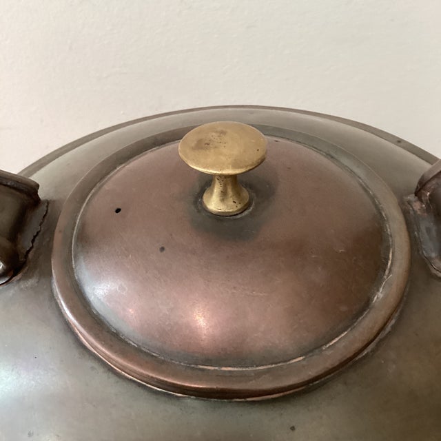 Rare Early 19th Century Collectible Hand-Hammered English Copper & Brass Tea Kettel For Sale - Image 4 of 12