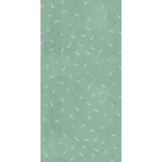 Sample - Feathers (var. 2) Wallpaper by Paule Marrot in Green For Sale