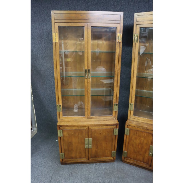 Henredon Campaign Style Display Cabinet For Sale In Philadelphia - Image 6 of 10