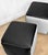 Mid-Century Retro White & Black Vinyl Cube Ottomans - a Pair For Sale - Image 6 of 8