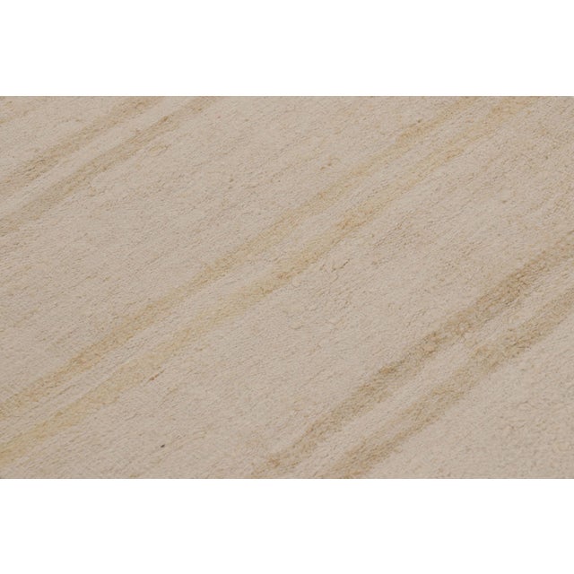 Contemporary Rug & Kilim’s Contemporary Flatweave Runner in Beige & Cream Design For Sale - Image 3 of 9