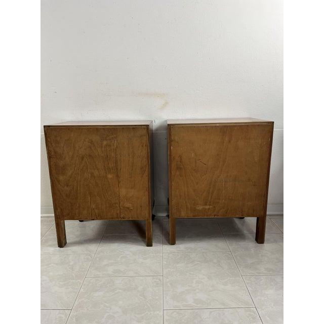 Set of 2 Italian Art Deco bedside tables, 1940s. Door and shelf inside. Good condition.