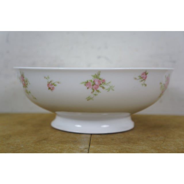 White 10pc Antique Charles Ahrenfeldt French Limoges Pink Rose Porcelain Plates & Bowl For Sale - Image 8 of 10