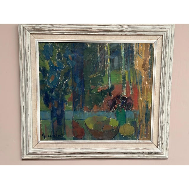 Svan Grandin, Still Life with Fruit Bowl, 1950s, Oil Painting on Canvas, Framed For Sale - Image 5 of 11