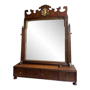Antique Georgian Style Mahogany Dressing Table With Mirror