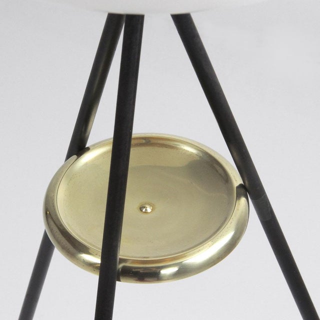 Black Floor Lamp in Opaline Glass and Brass, 1950s For Sale - Image 8 of 12