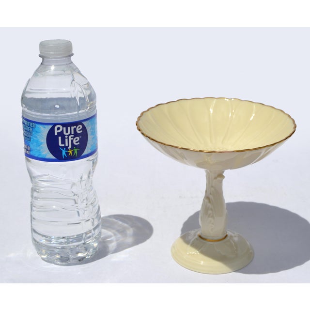 Vintage Lenox Charleston Compote Pedestal Dish Sunflower Shaped Fine Bone Ceramic For Sale In Miami - Image 6 of 14
