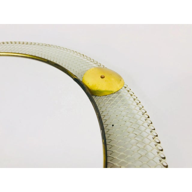 Brass Mid-Century Italian Round Metal and Brass Mirror, Italy For Sale - Image 8 of 10