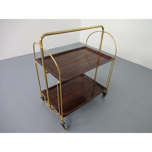 Vintage Rosewood Tea Cart from Gerlinol, 1970s For Sale - Image 4 of 17