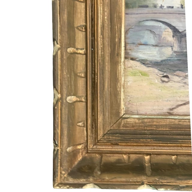 Mid 20th Century Oil on Board Painting of Notre-Dame Cathedral, Paris c.1946 For Sale - Image 11 of 15