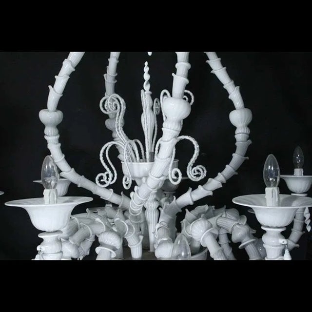 Mid-Century Modern Mid-Century Modern Glass Rezzonico Chandelier For Sale - Image 3 of 7